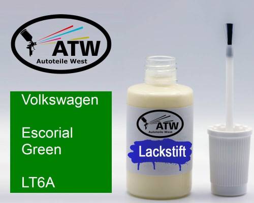 Volkswagen, Escorial Green, LT6A: 20ml Lackstift, von ATW Autoteile West.